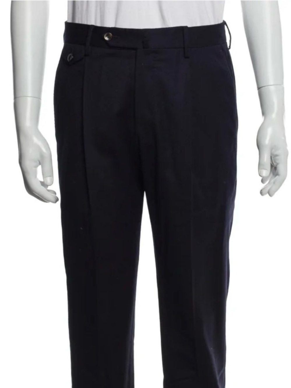 PT Torino Mens Wool Dress Pants 31x28 Gentlemen Fit 46 Stretch Small Navy Blue